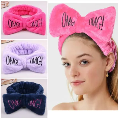 Stylish Soft Fur Bow Facial Head Band For Girls & Women 